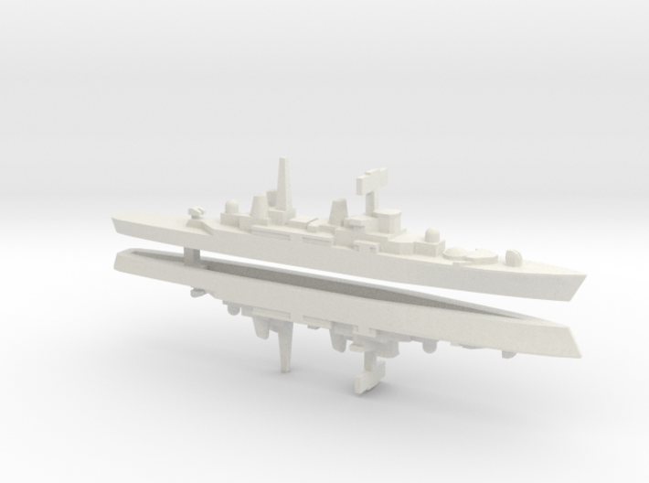 HMS Bristol x 2, 1/2400 3d printed