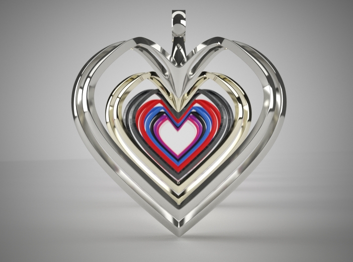Open Heart Pendant 3d printed 