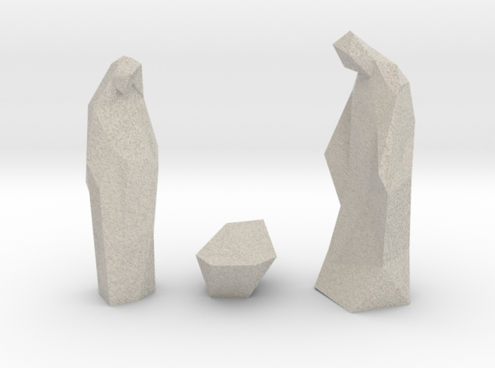 Contemporary Christmas statues 3d printed