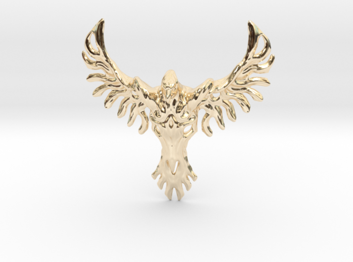 Rebirth Phoenix &amp; Bull Skull Pendant: Small 3d printed