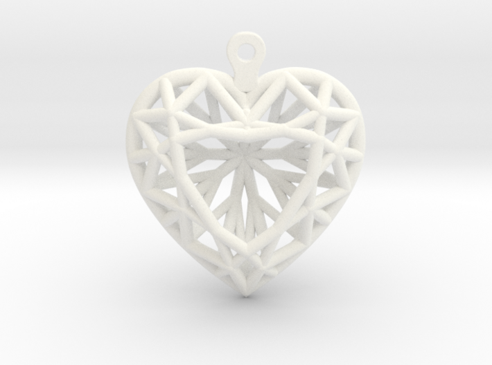 3D Printed Diamond Heart Cut Earrings 3d printed