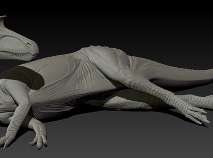 1/40 Cryolophosaurus - Laying on Side 3d printed Zbrush render of final sculpt