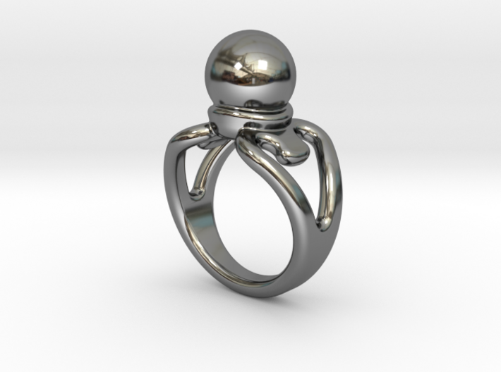 Black Pearl Ring 25 - Italian Size 25 3d printed