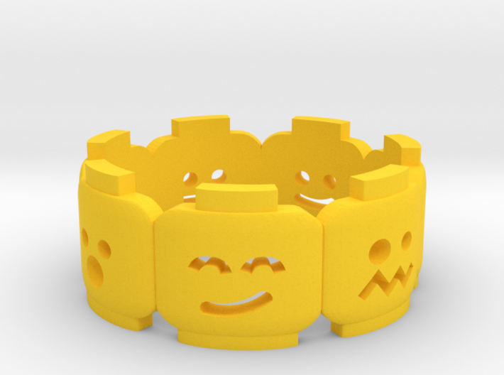 Yellow Brick Head Mood Ring 3d printed