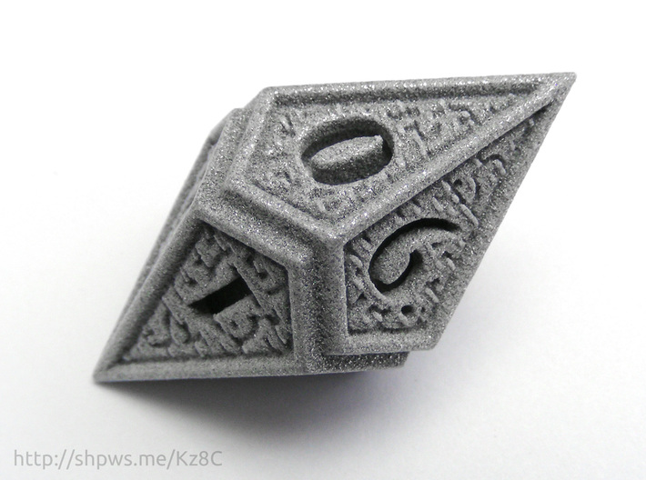 Hedron D10 (v2 open) Spindown - Solid 3d printed The numbers on the die are ordered in a spindown pattern