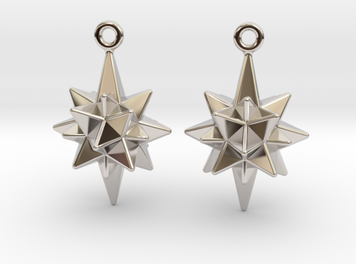 Moravian Star Earrings 3d printed
