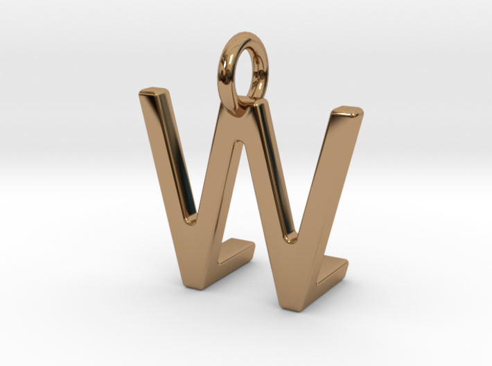 Two way letter pendant - LW WL 3d printed