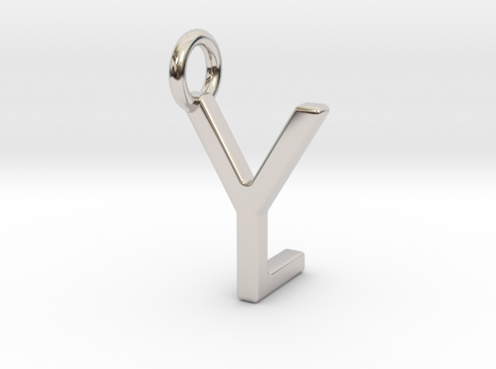 Two way letter pendant - LY YL 3d printed