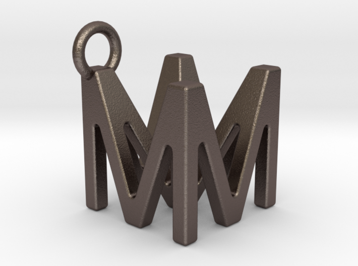 Two way letter pendant - MM M 3d printed