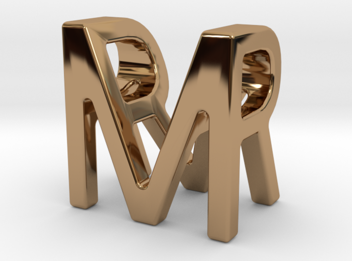Two way letter pendant - MR RM 3d printed