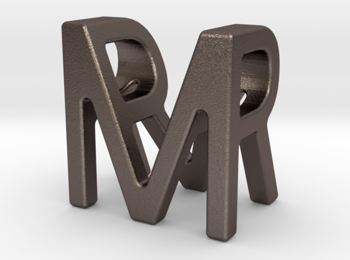 Two way letter pendant - MR RM 3d printed
