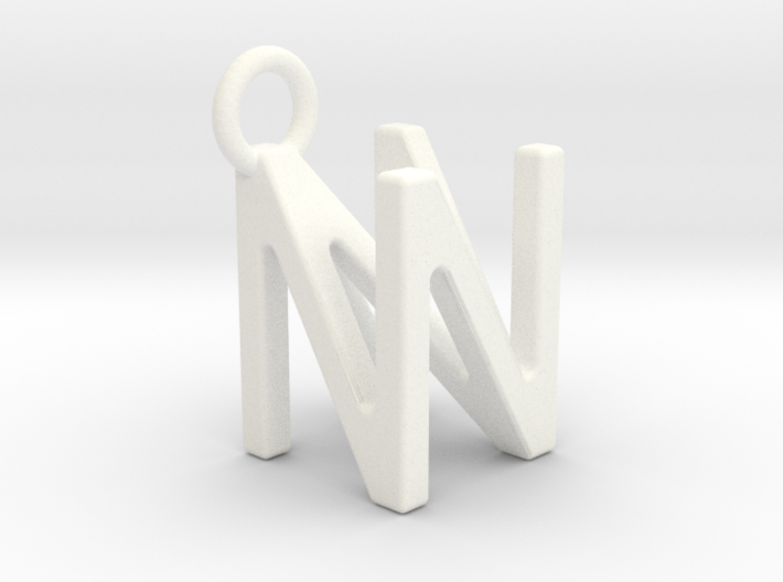 Two way letter pendant - NN N 3d printed