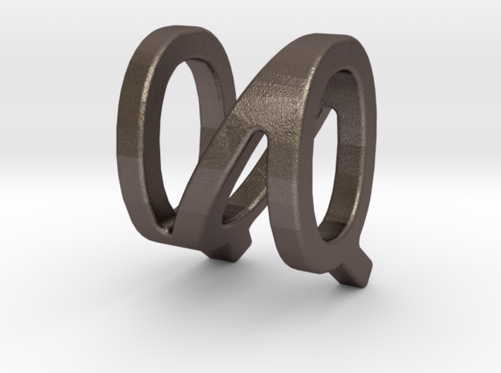 Two way letter pendant - NQ QN 3d printed