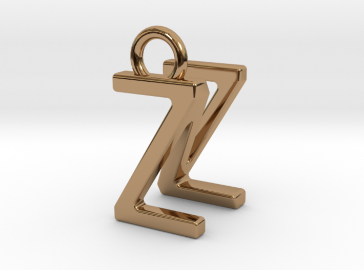 Two way letter pendant - NZ ZN 3d printed