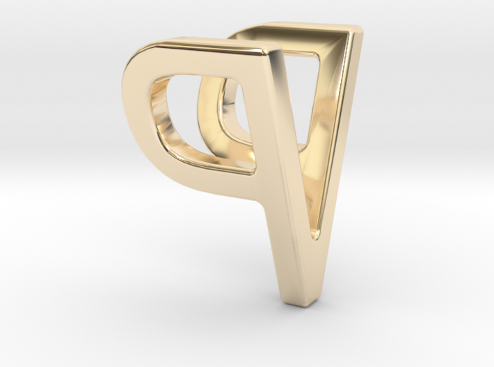 Two way letter pendant - PV VP 3d printed