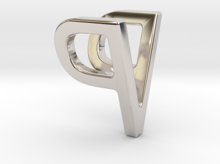 Two way letter pendant - PV VP 3d printed