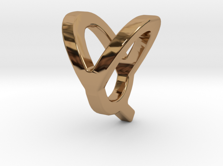 Two way letter pendant - QY YQ 3d printed