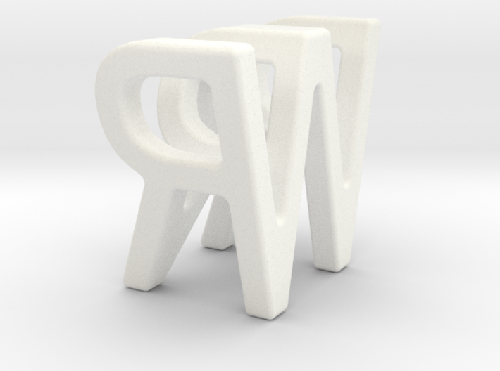 Two way letter pendant - RW WR 3d printed