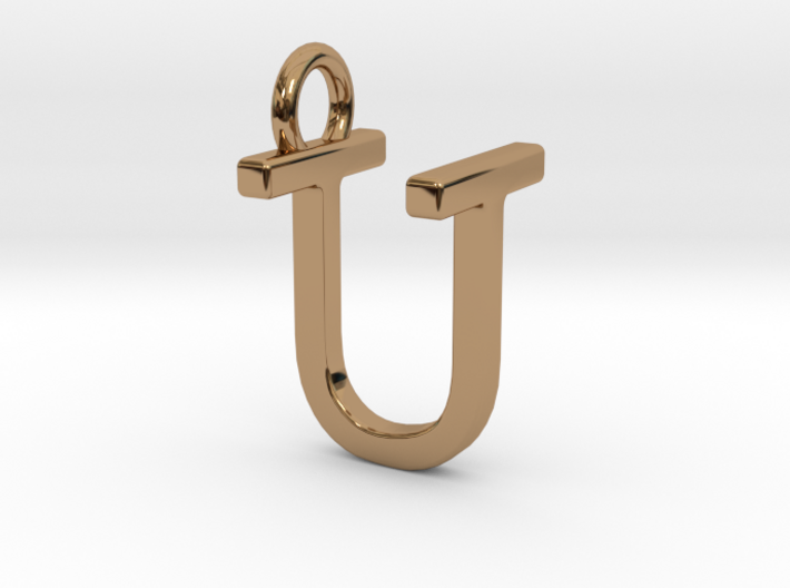 Two way letter pendant - TU UT 3d printed