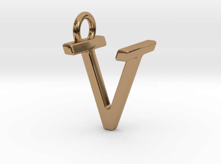 Two way letter pendant - TV VT 3d printed