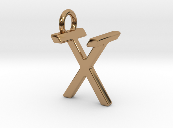 Two way letter pendant - TX XT 3d printed