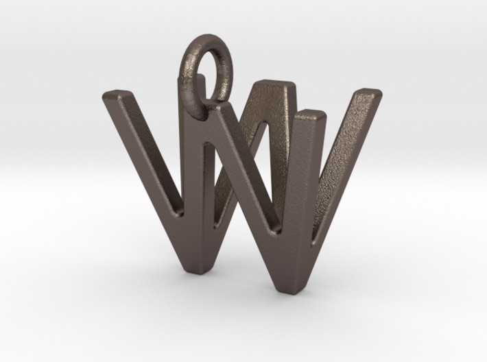 Two way letter pendant - VW WV 3d printed