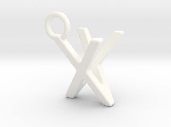 Two way letter pendant - VX XV 3d printed