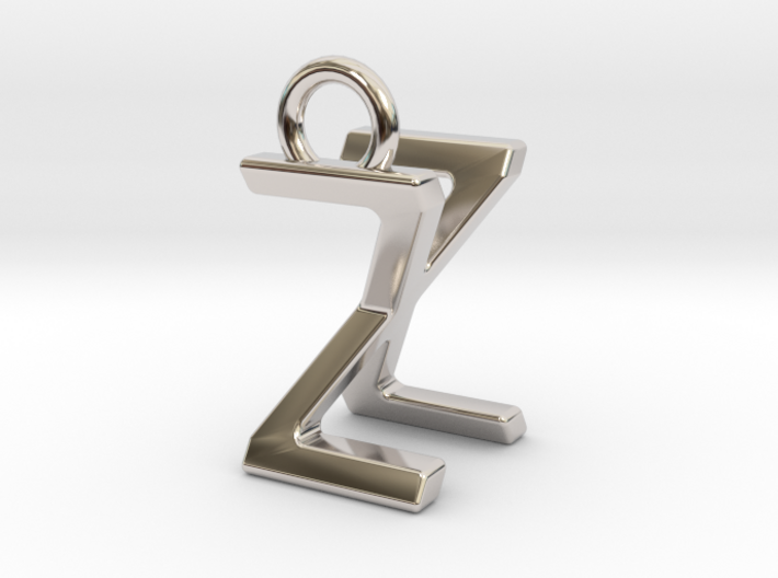 Two way letter pendant - XZ ZX 3d printed