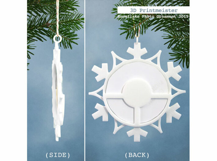 Christmas Snowflake Photo Ornament 3d printed 