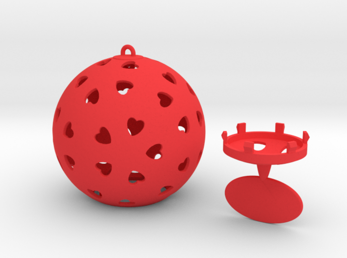 DRAW ornament - hearts large 2 piece tag personali 3d printed