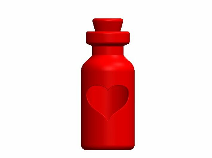 Small Bottle (heart) 3d printed 