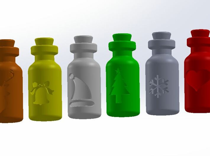 Small Bottle (snowflake) 3d printed 