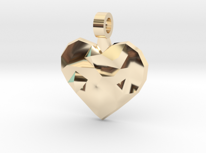 Heart of Polys pendant 3d printed 