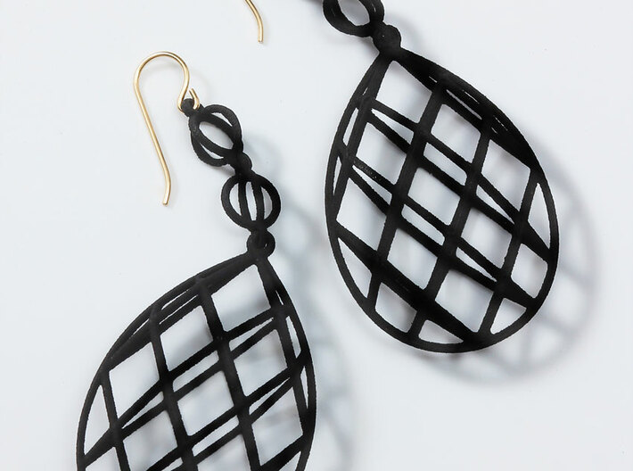 Faceted Briolette Earrings 3d printed