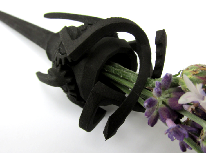 Mechanical Hairpin 3d printed In Black Strong & Flexible