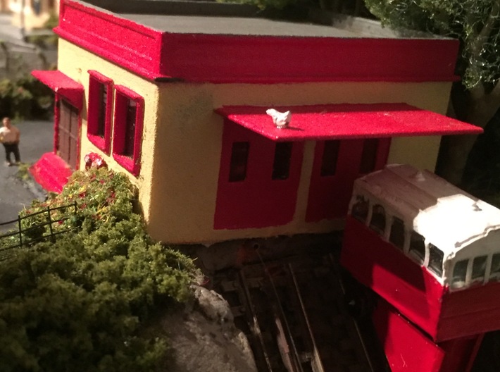 N Scale Funicular Railway Top Station 3d printed