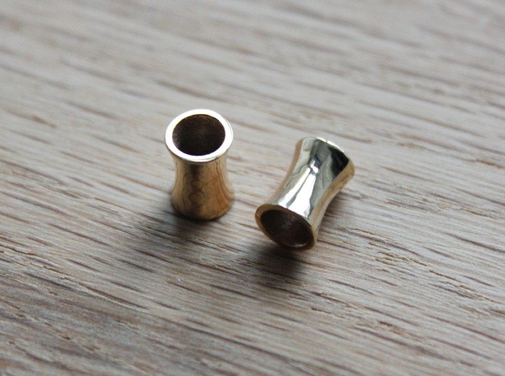 6 mm tunnels 3d printed 18k Gold Plated 6 mm tunnels