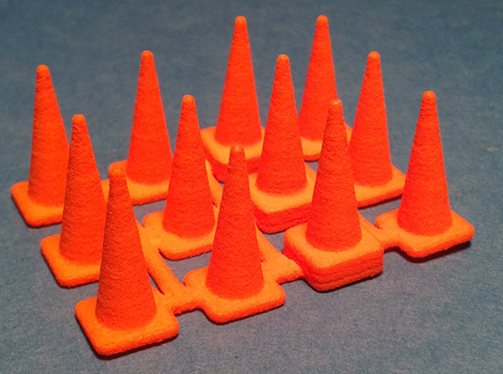 1/50 Traffic Cones 3d printed Printed cones still on the sprue.
