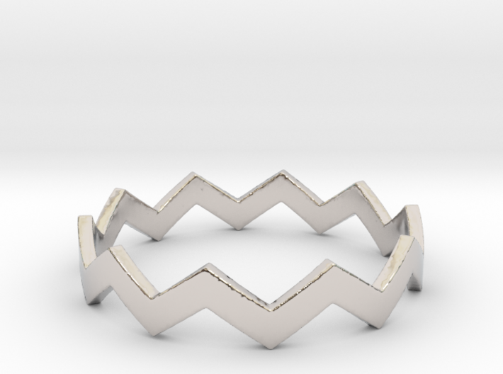 Zig Zag Wave Stackable Ring Size 12 3d printed