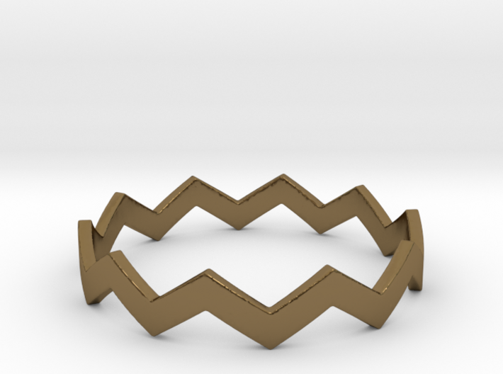 Zig Zag Wave Stackable Ring Size 14 3d printed