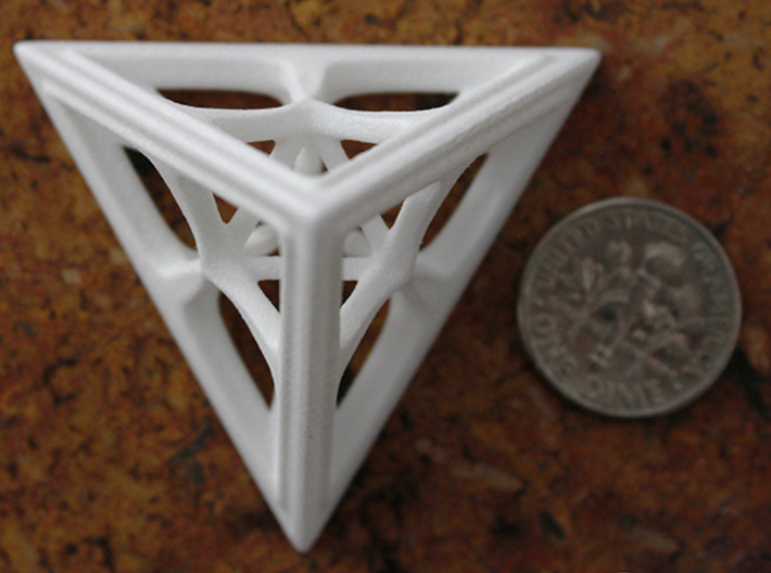 Tetrahedron 3d printed White Strong & Flexible Polished Medium