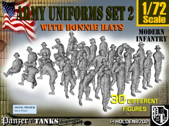 1-72 Army Modern Uniforms Set2 3d printed 