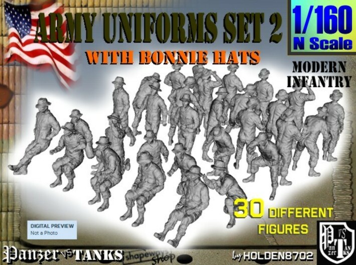 1-160 Army Modern Uniforms Set2 3d printed 