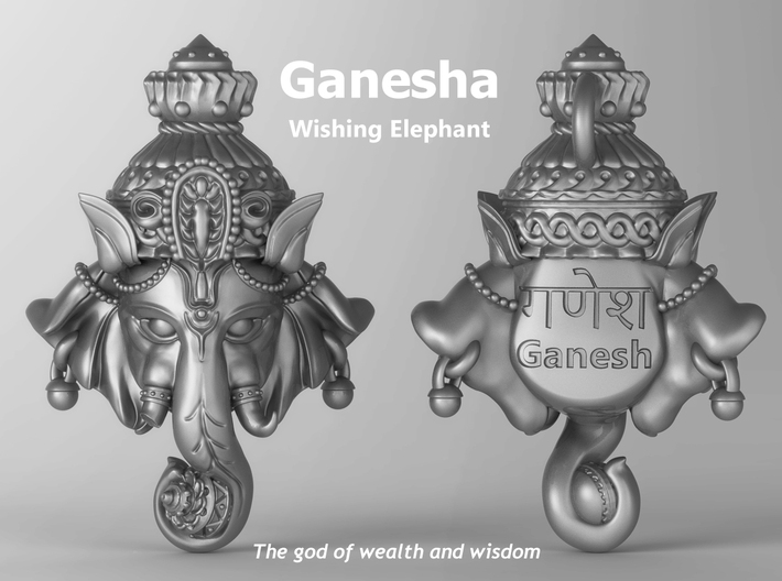 Ganesha -&quot;Wishing Elephant&quot; The god of wealth 3d printed
