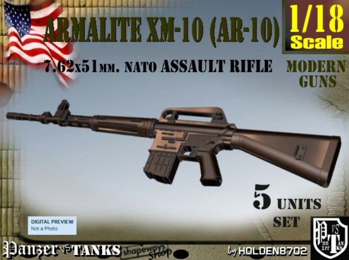 1-18 Armalite XM-10 Set 3d printed