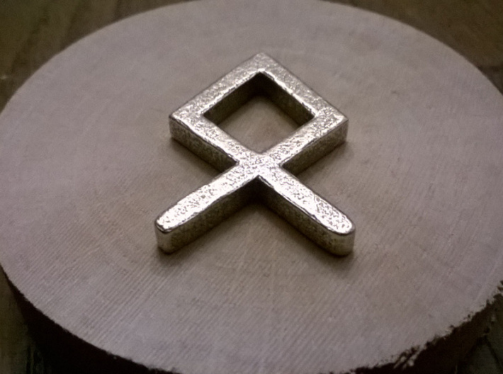 Othila Rune: the viking symbol of Odin 3d printed Printed in Stainless Steel. Simple but nice :D