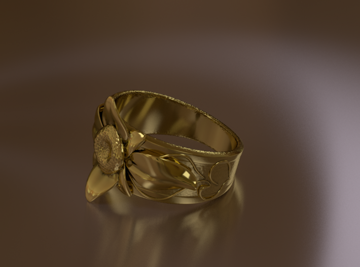 Flower Ring no.10 3d printed 