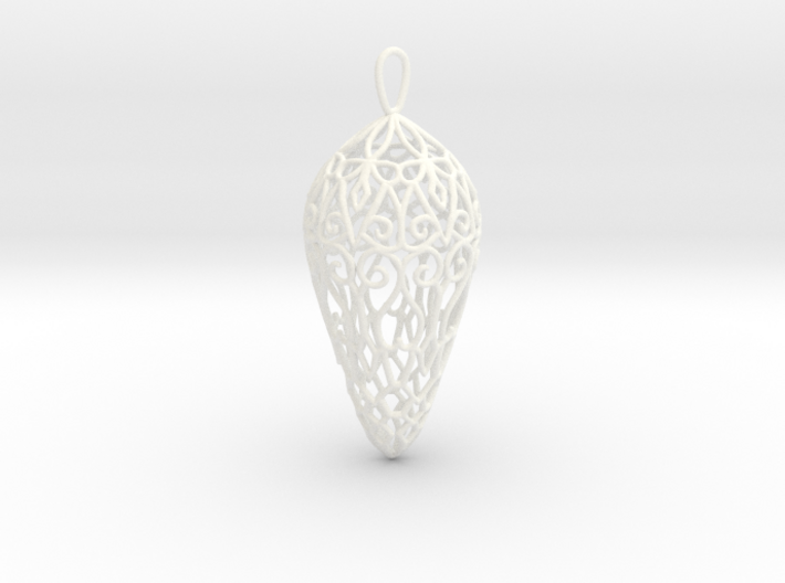 Small Lace Teardrop Ornament 3d printed