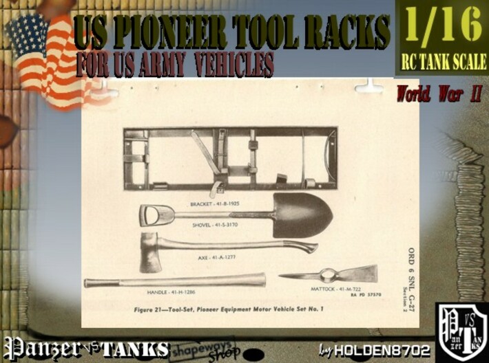 1-16 US Pioneer Tool Rack 3d printed 