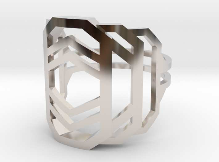 Art Deco Ring - Layers Of Life - US Size 10 3d printed